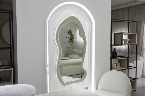 Miroir en bois effet tadelakt