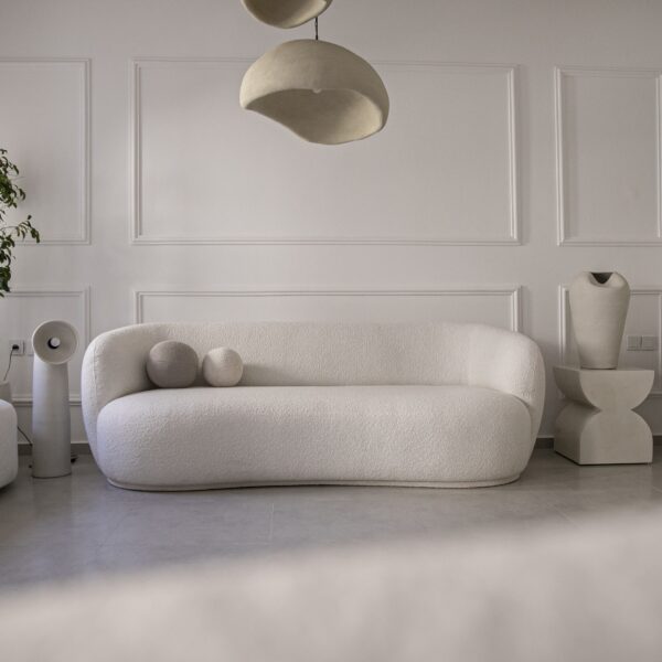 AE7A3274 Canapé en tissu bouclette