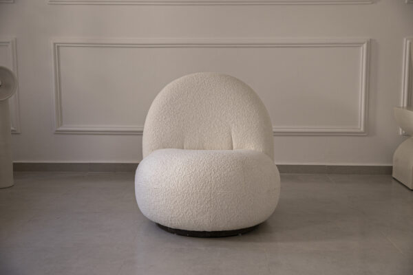 AE7A3299 Fauteuil Pacha en tissu bouclette