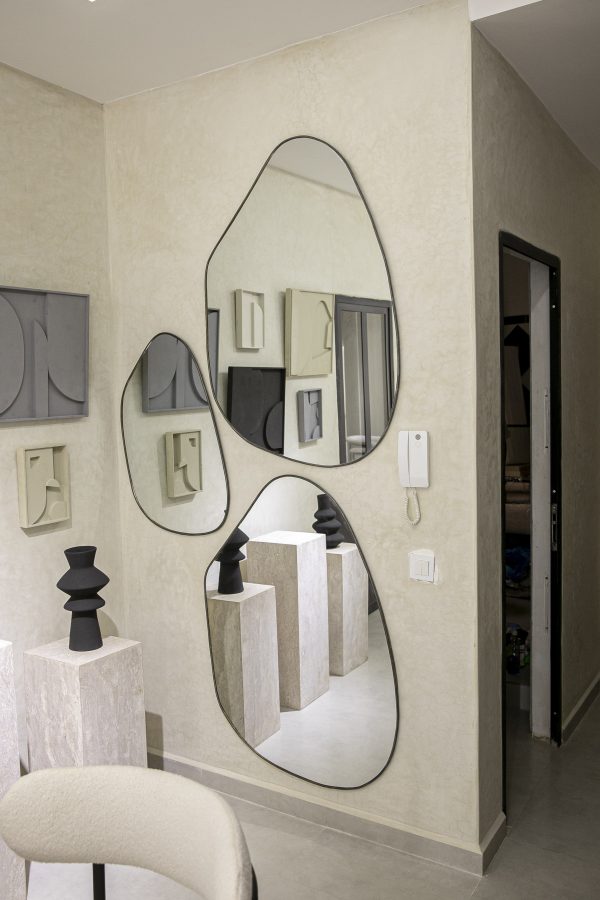 Trio de Miroirs Organiques en Fer Forgé