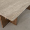 Table basse en travertin et pieds en bois