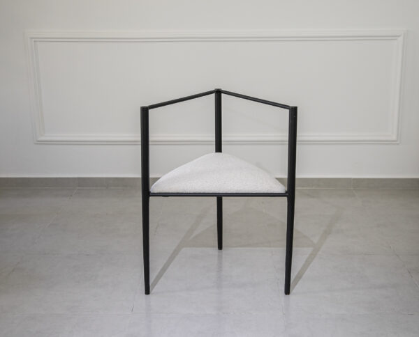 Chaise en fer forgé et tissu bouclette !