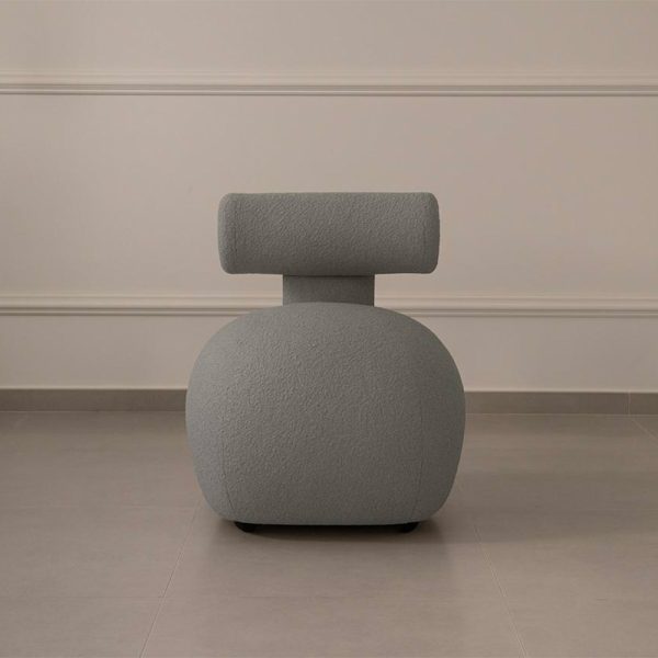 Fauteuil en tissu bouclette gris