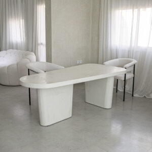 Table en bois effet béton ciré