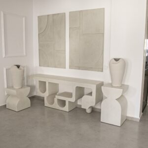 Console en bois effet béton ciré