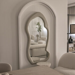 Miroir en bois effet tadelakt