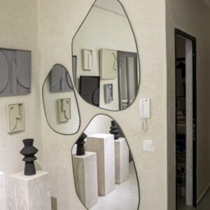 Trio de Miroirs Organiques en Fer Forgé