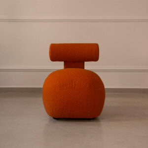 Fauteuil TILILA en tissu bouclette marron