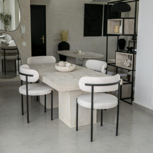 Table à manger rectangle en travertin