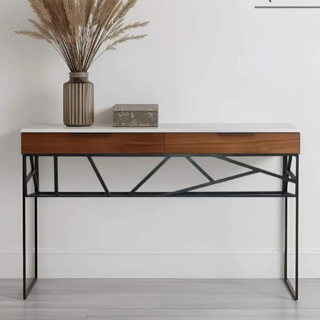 Console Bois Et Marbre