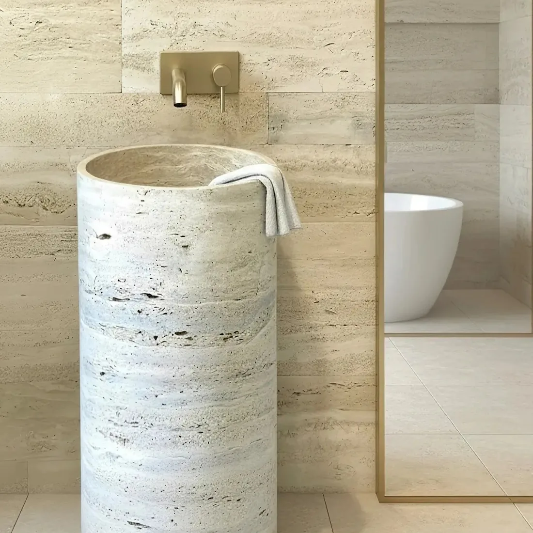 Meuble Vasque Travertin