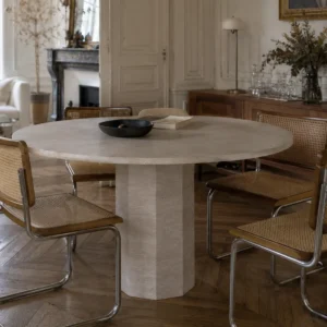 Table à Manger Travertin Ronde