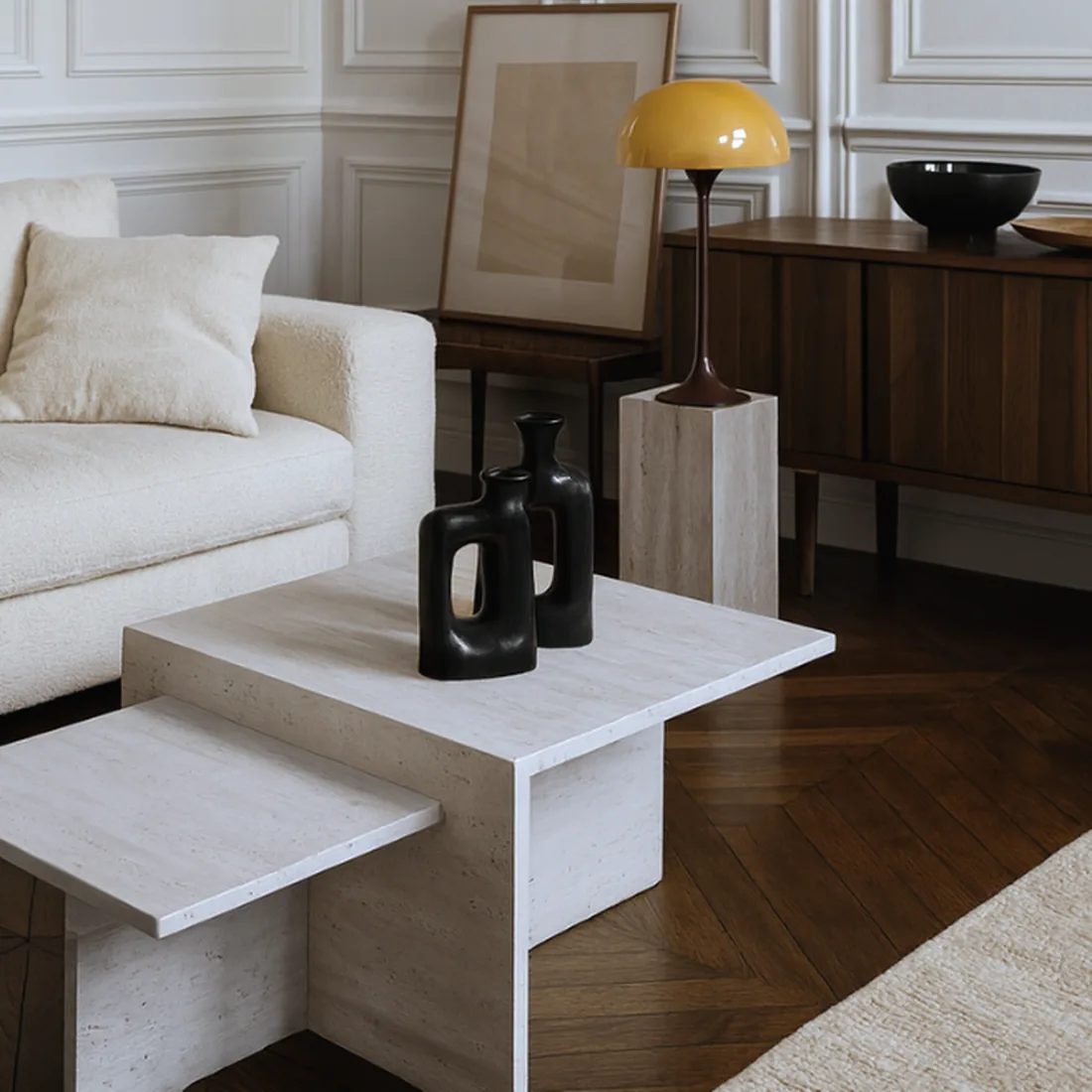 Table Basse Irreguliere Travertin