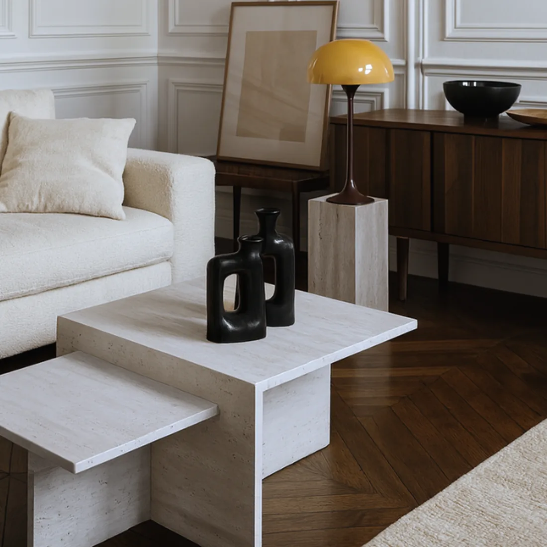 Table Basse Nuage Travertin