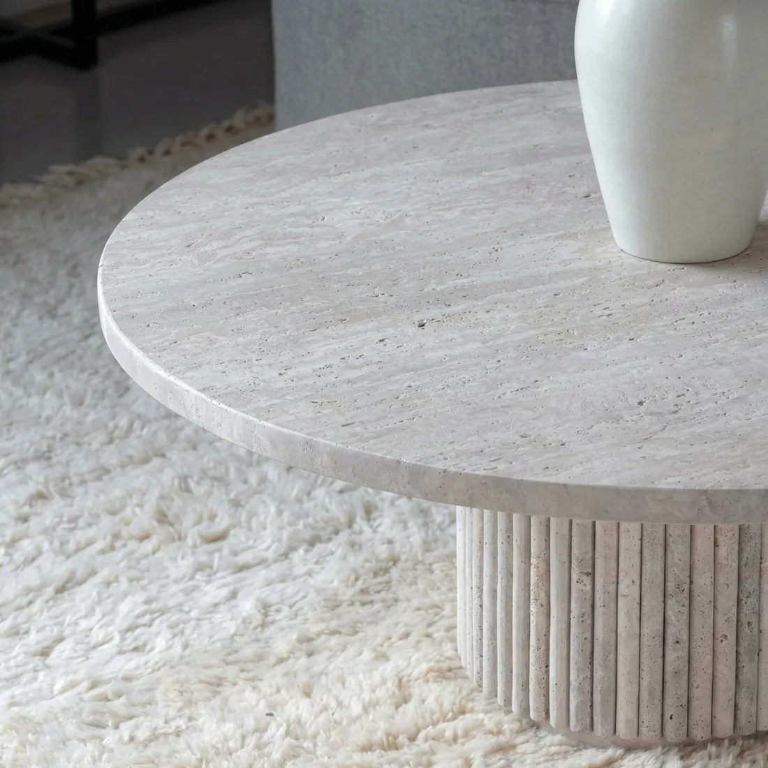 Table Basse Ronde Travertin