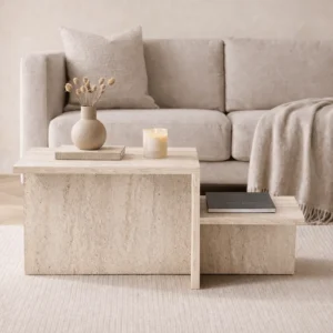 Table Basse Travertin 80 cm