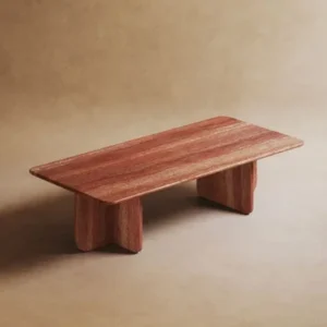 Table Basse Travertin Rouge