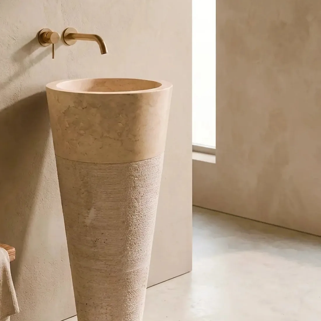 Vasque En Marbre Beige