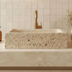 Vasque Travertin Rectangulaire