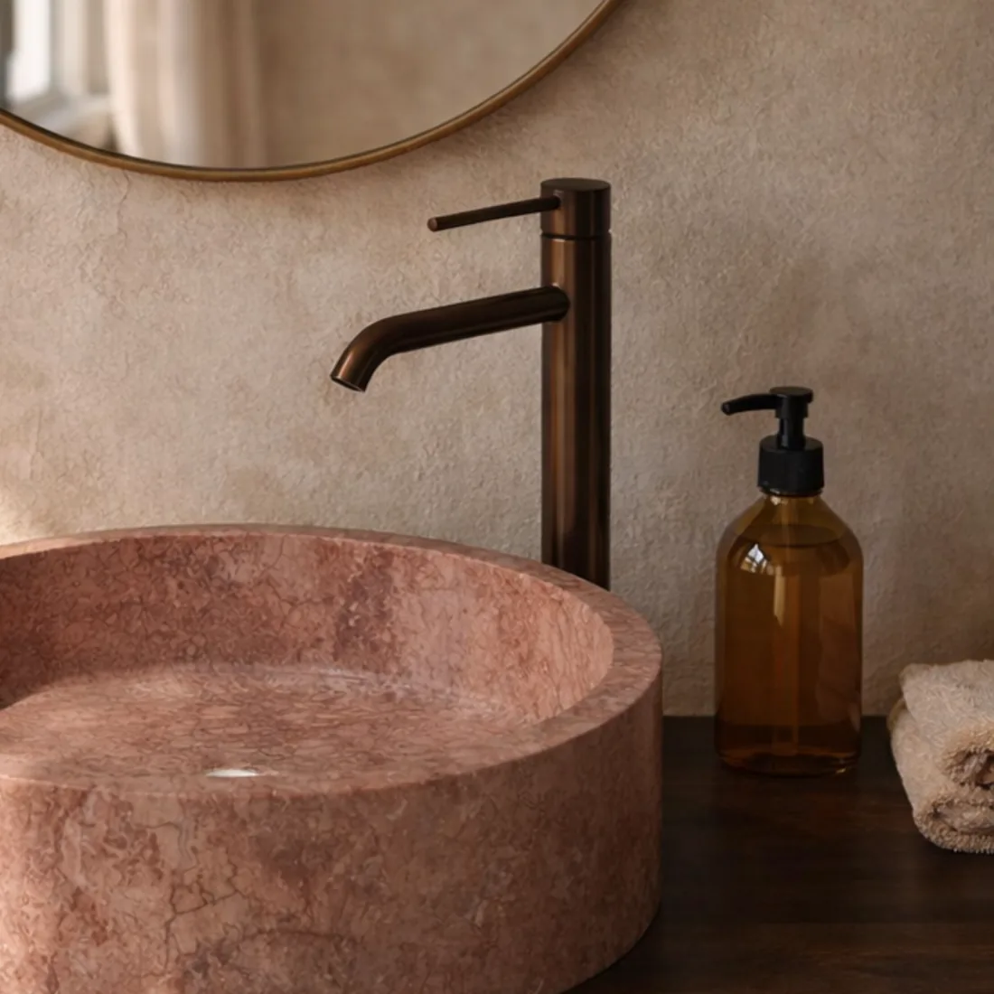 Vasque Travertin Rose