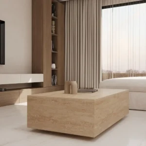 Table Basse Bloc Travertin​