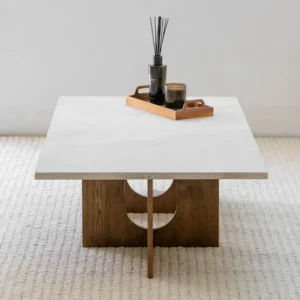 Table Basse Noyer Travertin​