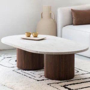 Table Basse Travertin et Bois​