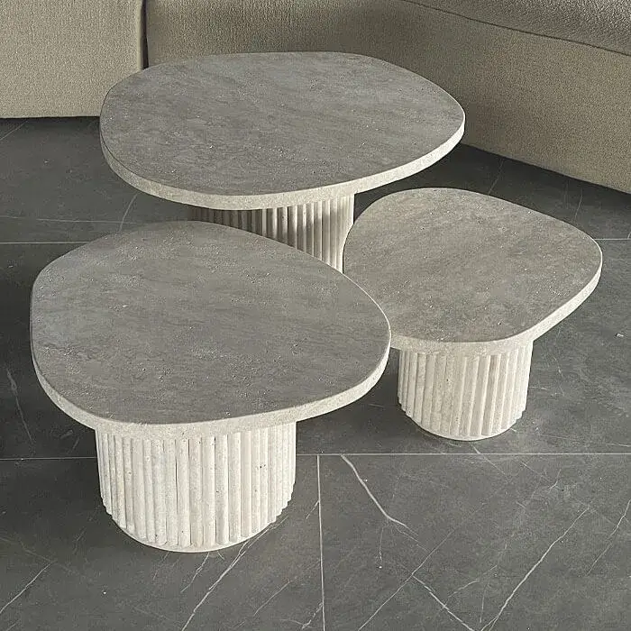 Table Basse Travertin Gigogne