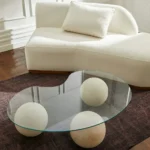 Table Basse Travertin Verre​